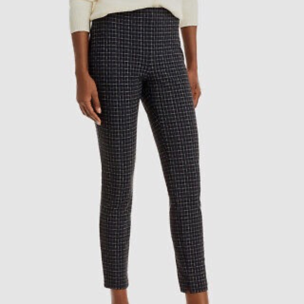 Theory Checkered Skinny Crop Leggings Pull on